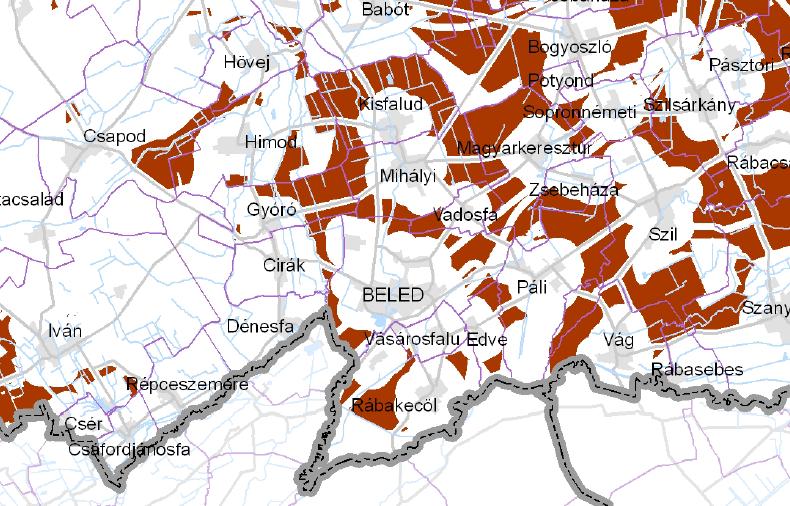 Szélerőmű elhelyezéséhez vizsgálat alá vonható terület övezete A szélerőmű elhelyezéséhez további vizsgálatra ajánlott terület övezete azon területeket jelöli, amelyek a szélerőművek telepítésére a