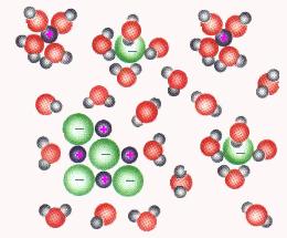 Szilárd anyagok oldódása folyadékban Fizikai oldódás szolvatáció (hidratáció) ionos kötéső vegyületek erıs elektrolitok