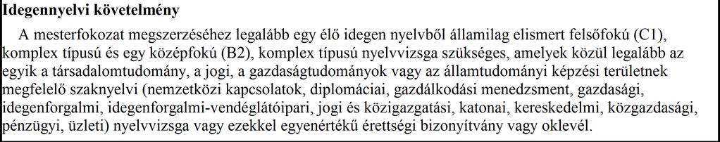 Nemzetközi tanulmányok MA NETTANM2 képzési terv Kód: NETTANM2 Szükséges kredit: 120 Félévek száma: 4 Tantermi órák száma:. Gyakorlati képzés: %.