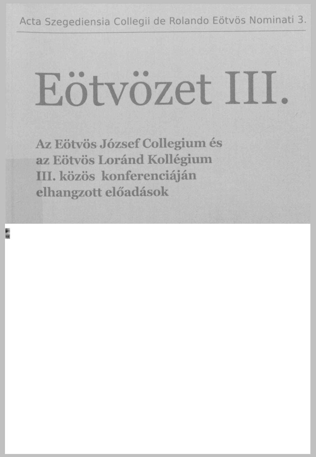 Acta Szegediensia Collegii de Rolando