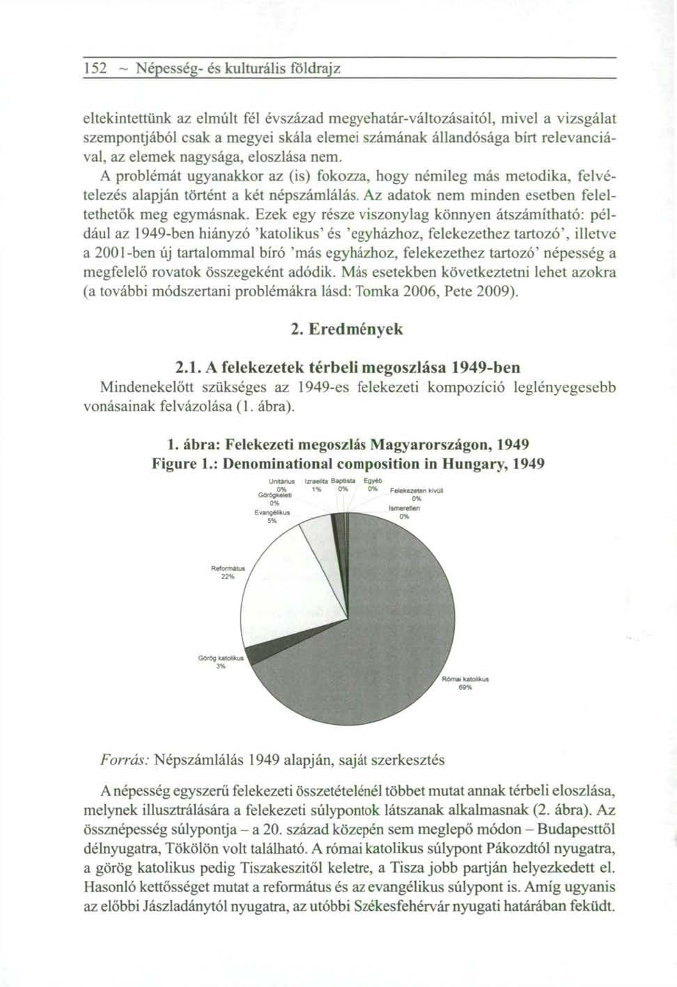 152 ~ Népesség- és kulturális földrajz eltekintettünk az elmúlt fél évszázad megyehatár-változásaitól, mivel a vizsgálat szempontjából csak a megyei skála elemei számának állandósága bírt