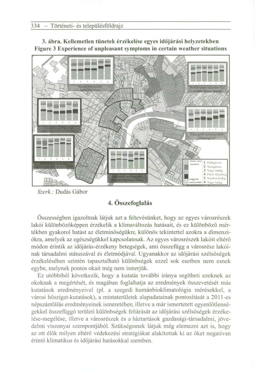 334 ~ Történeti- és településföldrajz 3. ábra. Kellemetlen tünetek érzékelése egyes időjárási helyzetekben Figure 3 Experience of unpleasant symptoms in certain weather situations Szerk.