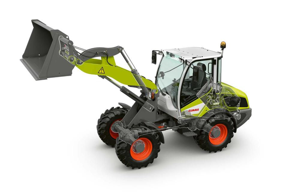 TORION 639 / 535 Az alsókategória A műszaki megoldások részletesen Yanmar Motor akár 50 kw (68 PS) teljesítménnyel Hidrosztatikus hajtómű két sebességfokozattal 3 Törzscsuklós kormányzású 4