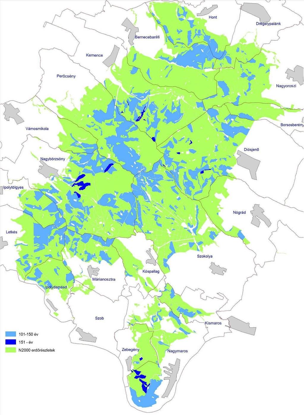 4. sz. térkép Idős korcsoportok a Börzsöny területén 5.