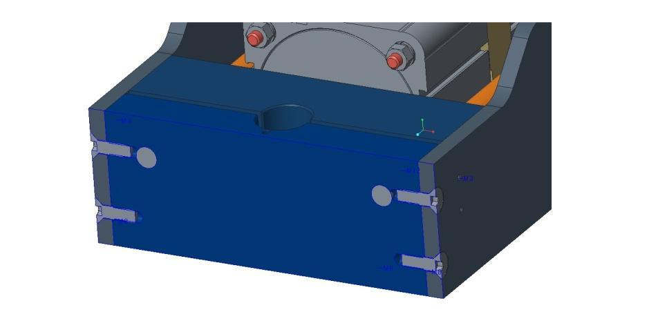 8.1.5. A kiválasztott csavarkötés ellenőrzése Az ismert geometriai méretek és anyagminőségek alapján ellenőrzöm a csavarkötés terhelhetőségét a fix pofánál. 34.