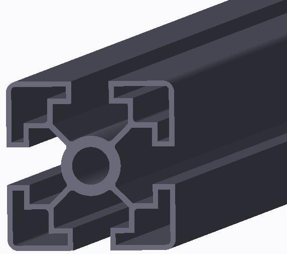 63. ábra 45 mm x 45 mm Bosch Rexroth alumínium profil Hossza könnyen alakítható darabolással, ugyanis 6 méteres hosszban kerül kiszállításra Az egyes