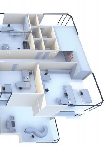 Az olyan automatizált technológiák, mint a világítás, a HVAC rendszer és az árnyékolók szintén hozzájárulnak az ideális munkakörnyezet megteremtéséhez, amellett, hogy a villamosenergia felhasználást
