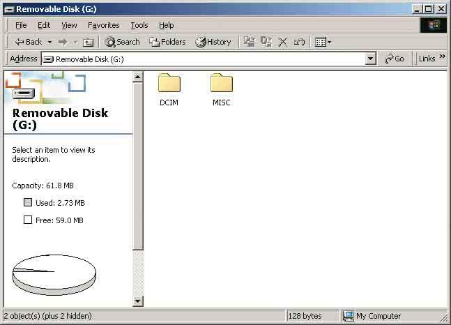 Képek másolása a számítógépre 1 Kattintson duplán a következőkre: [My Computer] t [Removable Disk] t [DCIM].