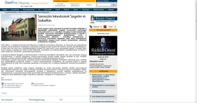 orientpress.hu http://www.orientpress.hu/111894/rss Szecessziós kalandozások Szegeden és Szabadkán 2013.04.05.