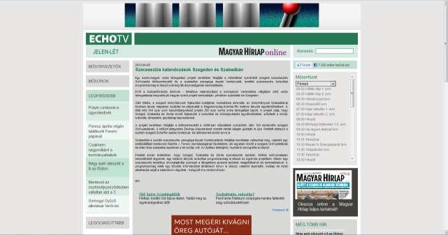 echotv.hu http://www.echotv.hu/elet_muveszet/szecesszios_kalandozasok_szegeden_es_szabadka n.html Szecessziós kalandozások Szegeden és Szabadkán 2013.04.05.