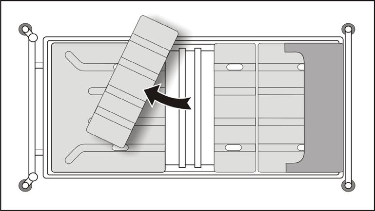 részei Az ágyat normál esetben hajlított felületi részekkel szállítják. Opcionálisan vízszintes felületi részek is kaphatóak. - és vádlirész) darabját (1). 2 1 -e, majd a helyére pattan.