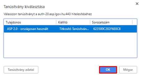 Felugró ablakban megjelenik a szoftveres tanúsítvány.