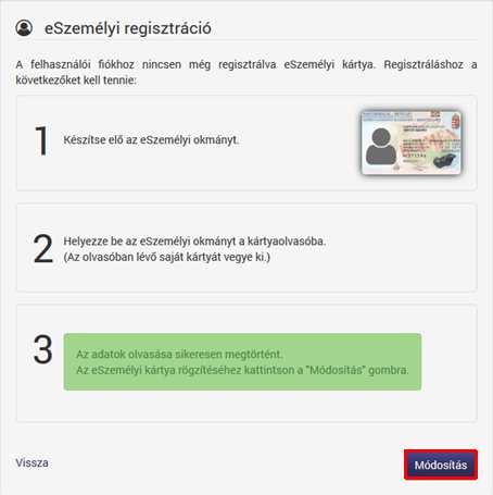 7. Kizárólag nyomógombbal rendelkező (PIN pados) kártyaolvasó esetén a kártyaolvasó billentyűzetét használva kétszer nyomjuk meg az OK gombot. 8.