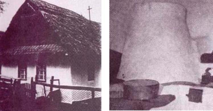 A kép a századforduló utáni első években készült. Az előtérben Búzás István és Búzás Cecilia. 4. sz. kép: Fő út 41. sz. ház (Kocsisék) Épült: 1880 körül.