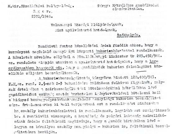 6. sz. ábra 1944-ben bevezették a búzakölcsön-kötvényt.