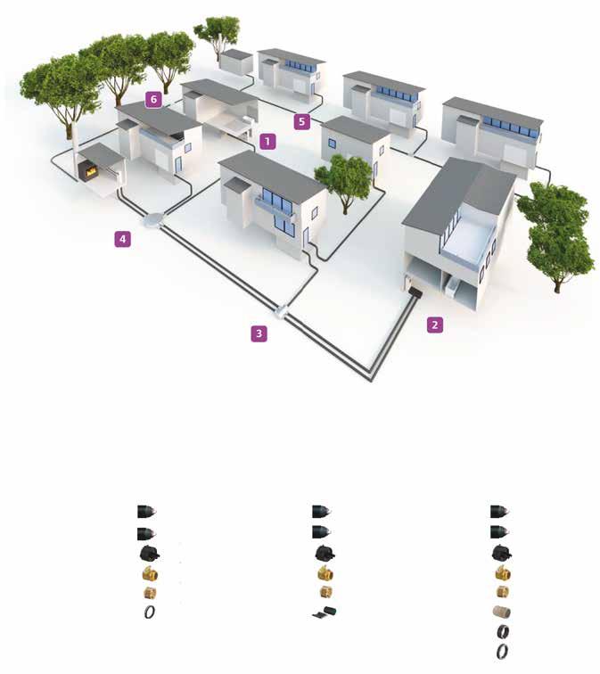 Ecoflex tervezési információk Beépítési példák 1 Csatlakozás Thermo Twin-nel A Falcsat., nem víznyomásálló, Tétel db Thermo Twin Varia Twin (alternatíva) Végelz.