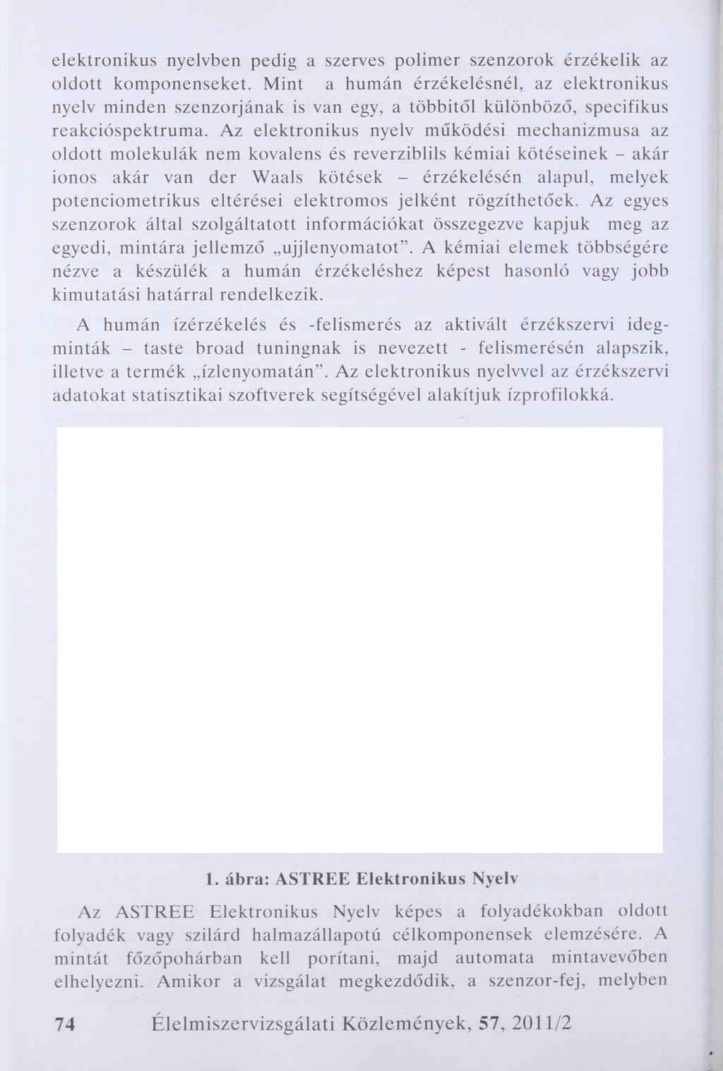 elektronikus nyelvben pedig a szerves polimer szenzorok érzékelik az oldott komponenseket.