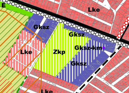 területen gazdasági terület és közpark terület kijelölése. A terület jelenleg még beépítetlen.   2017/1, 2017/2 hrsz.