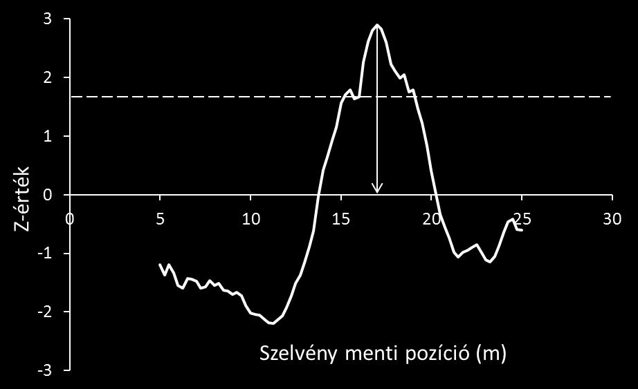 8. ábra A rövid szelvény 2009-es SMW profilja.