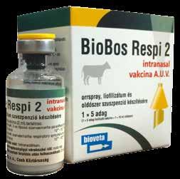 HASZONÁLLAT Új termékcsalád BIOBOS RESPI 2 INTRANASAL Hatóanyag: élő, attenuált bovin respiratory syncytial vírus (BRS) és bovin parainfluenza-3 vírus.