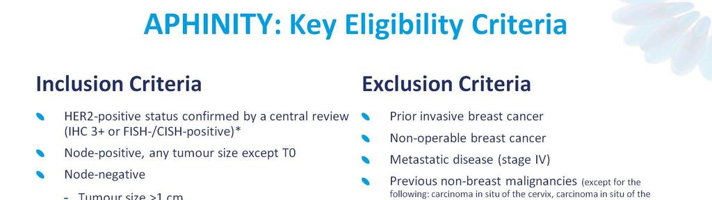 APHINITY: Key Eligibility Criteria Presented By