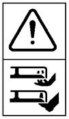 HU MAGYAR SZIMBÓLUMOK A gépen a következő szimbólumok láthatók. Arra szolgálnak, hogy emlékeztessenek a használat közben szükséges karbantartásra és figyelemre.
