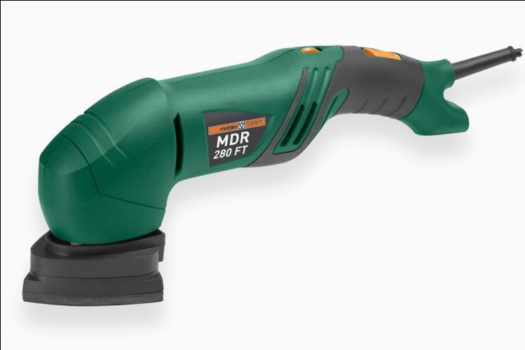 Deltacsiszoló 280 W Típus: MDR 280 F T Kód: 5456660 1 Deltacsiszoló 1 Csiszolónyelv 13 x Csiszolópapír 1 Porszívó-adapter Hálózati feszültség 230 V~/50 Hz Teljesítményfelvétel 280 W Csiszolólap 93 /