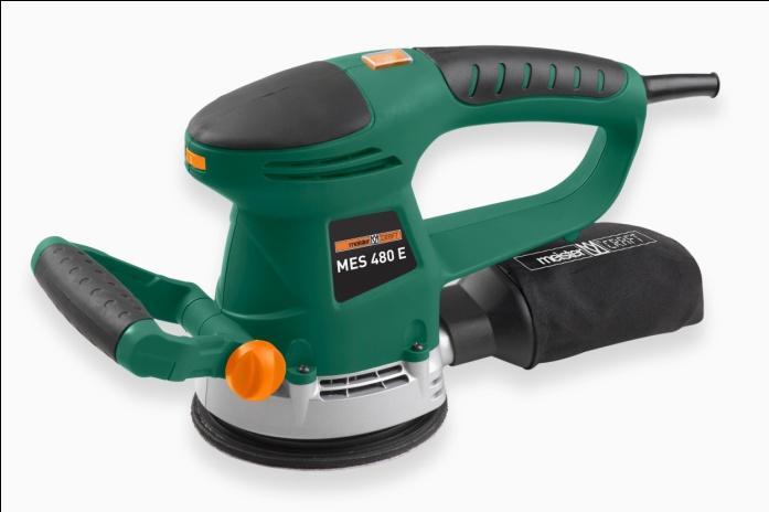 Excentercsiszoló 480 W Típus: MES 480 E Kód: 5457150 1 Excenteres csiszológép 1 porzsák 1 pótfogantyú 1 csiszolótárcsa Áramellátás 230 V~/50 Hz Teljesítményfelvétel 480 W Csiszolótalp Ø 125 mm
