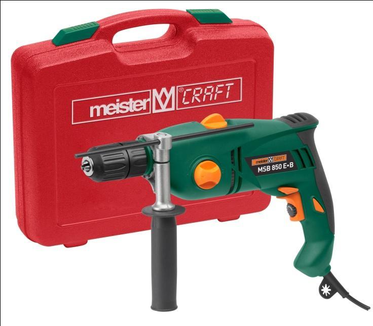 Ütvefúrógép 2 sebességes 850 W Típus: MSB 850 E B Kód: 5452310 1 Ütvefúrógép 1 Pótfogantyú 1 Mélységhatároló 1 Műanyag bőrönd Pneumatikus fúrókalapács 950 W Típus: MPMB 950 E Kód: 5452770 Áramellátás