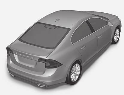 A tolatókamera utánfutó vontatásakor automatikusan kikapcsol, ha eredeti Volvo utánfutókábelt használ. Példák a parkolási segédvonalak megjelenítésére a járművezető számára.