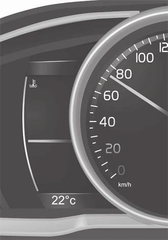 Ha az autót körülbelül 7 km/h (körülbelül 4 mph) sebességnél lassabban vezeti, akkor a tájékoztató szimbólum világít. Kombinált műszerfal (64.