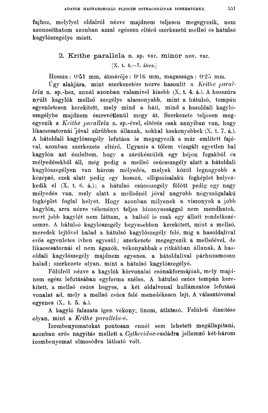 ADATOK MAGYARORSZÁG PLIOCÉN OSTRACODÁINAK ISMERETÉHEZ.