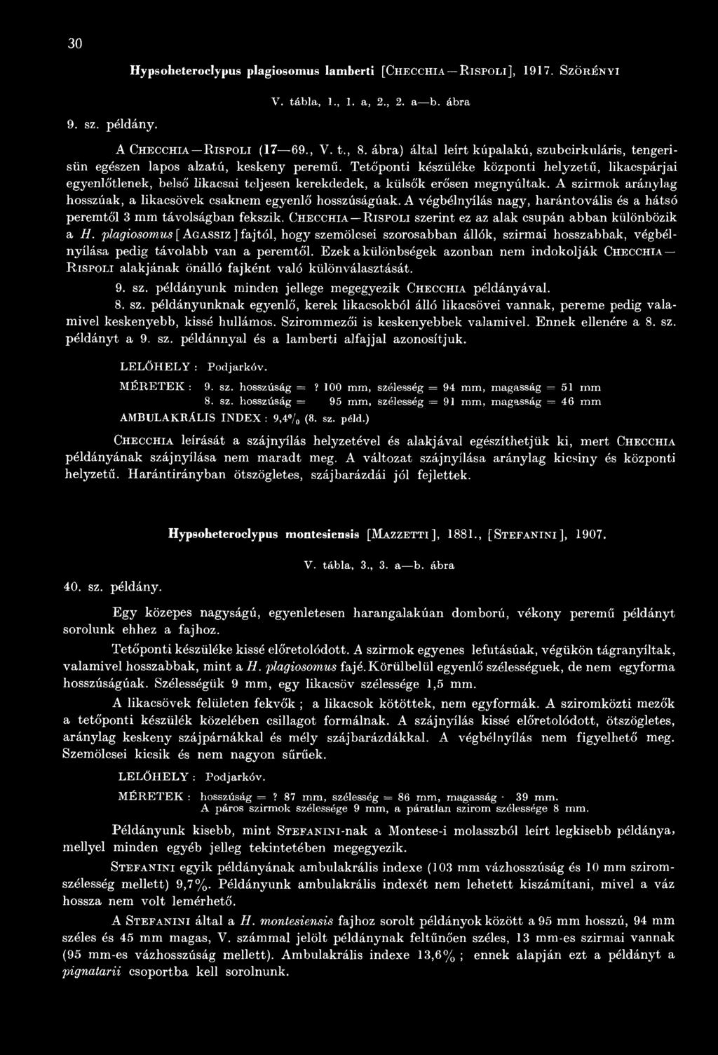 Checchia R ispoli szerint ez az alak csupán abban különbözik a H. plagiosomus [ Agassiz ] fajtól, hogy szemölcsei szorosabban állók, szirmai hosszabbak, végbélnyílása pedig távolabb van a peremtől.