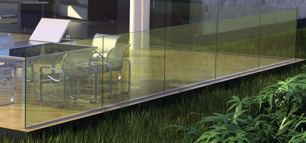 Padlóba süllyesztett üvegkorlátrendszer In-Floor Glass Supporting System /