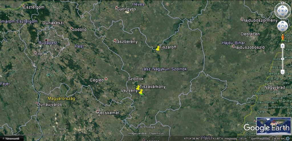 . Anyag és módszer. A vizsgált területek A vizsgált terület a Közép-Tiszai Tájvédelmi Körzetben találhatóak (. kép). Az els terület Tiszavárkony község közelében (. kép), egy kb.