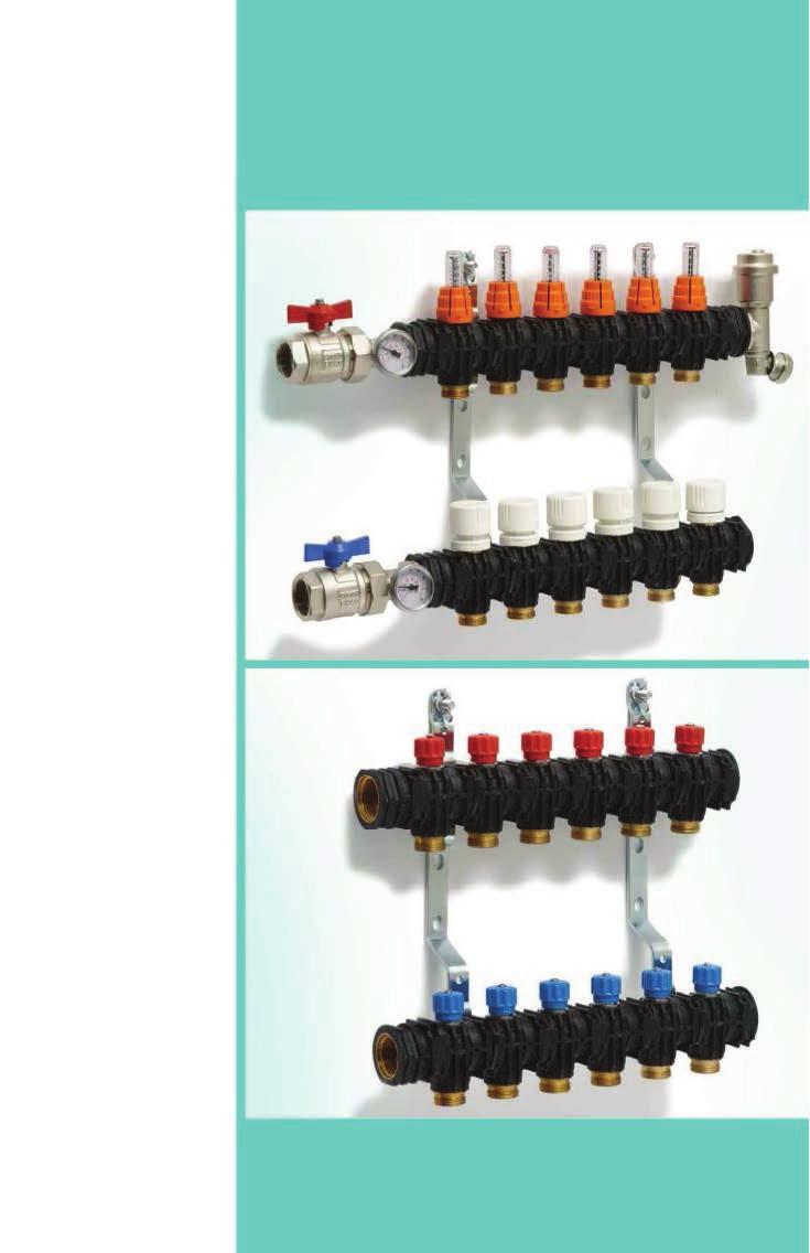 Moduláris osztók NGBS moduláris osztók ht"- és ft" vizes rendszerekhez alkalmazhatóak a következ" kialakításban - PPA (Reinforced Poliamid) 70 ºC felett (termékjelölés: Tem. Max.