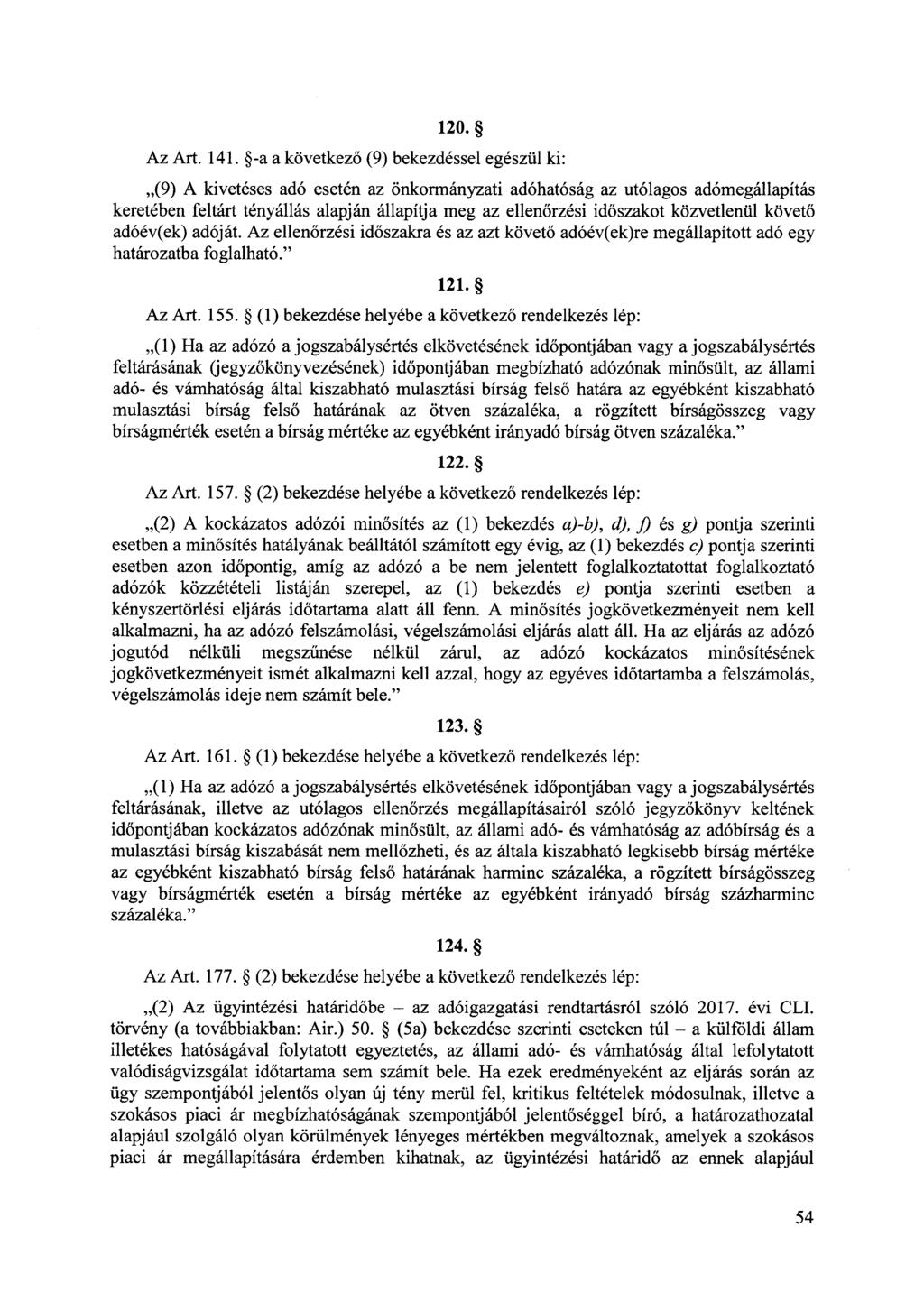 120. Az Art. 141.