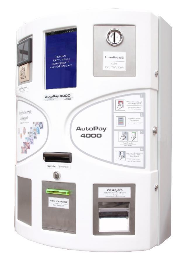 Az érmés és bankjegyes fizető automaták áttekintése AutoPay 4000 Intelligens érintőképernyős fizető automata, érmével és bankjeggyel is fizethet Az exkluzív megjelenésű formatervezett fali jegykiadó-