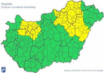 Citrom riasztás a megye középső és nyugati területein Az Országos Meteorológiai Szolgálat citrom riasztás adott ki Komárom, Tata, Tatabánya, Oroszlány és Kisbér térségére.