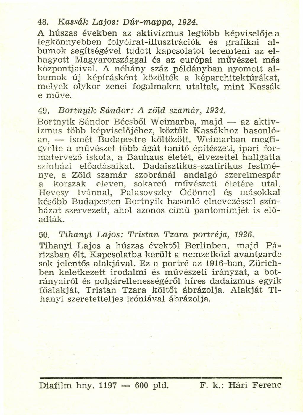 48. Kassák Lajos: Dúr-mappa, 1924.