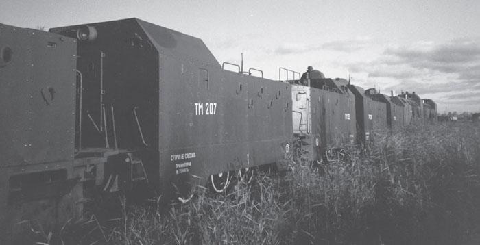 BP-43 típusú páncélvonat T-34-es tornyokkal A 731-es másnap szolgálatba is állt, és növényzettel álcázták.