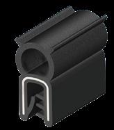 Tömítőprofilok Önzáró tömítőprofil fekete EPDM-gumi hordozóval és egy tömítőajakkal és/vagy szivacsgumi tömítőcsővel. Beépített acél szalagmag vagy huzalmag (lásd a táblázatban).