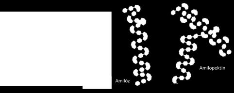 Keményítő és glikogén A keményítő és a glikogén amilózt és amilopektint tartalmaz. Az amilóz [α-d- Glcp( 4)α-D-Glcp] egységekből áll.