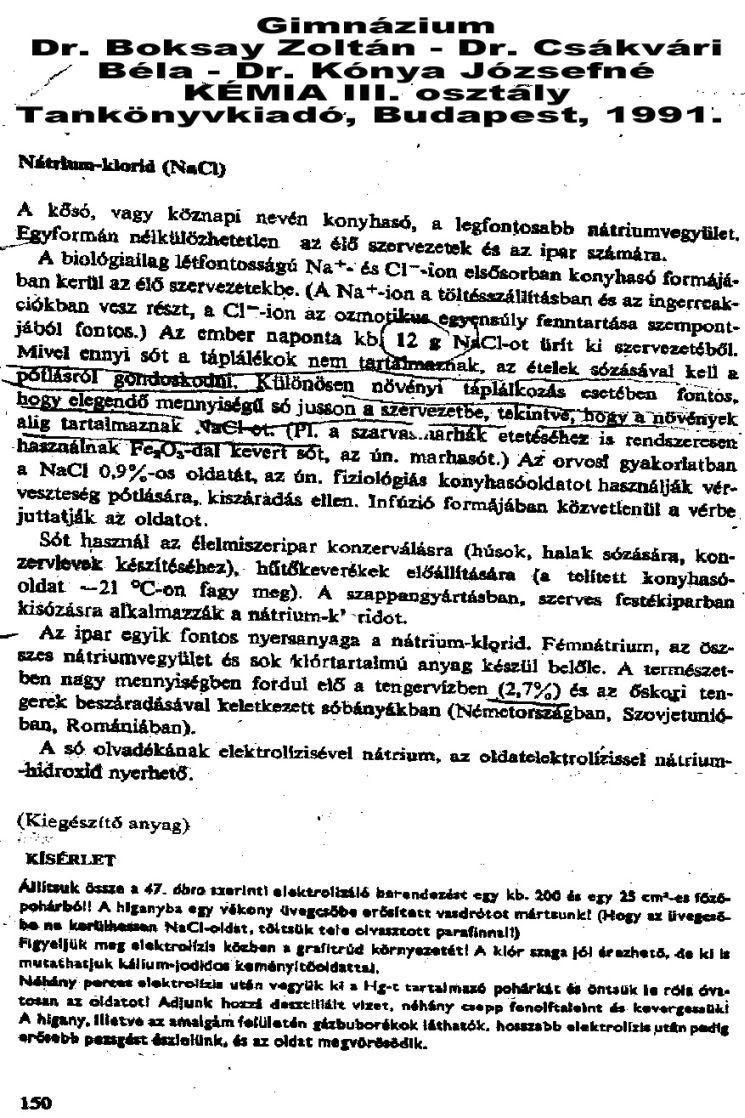 39./37 Manapság konyhasó helyett kálisót tesznek a magyarok