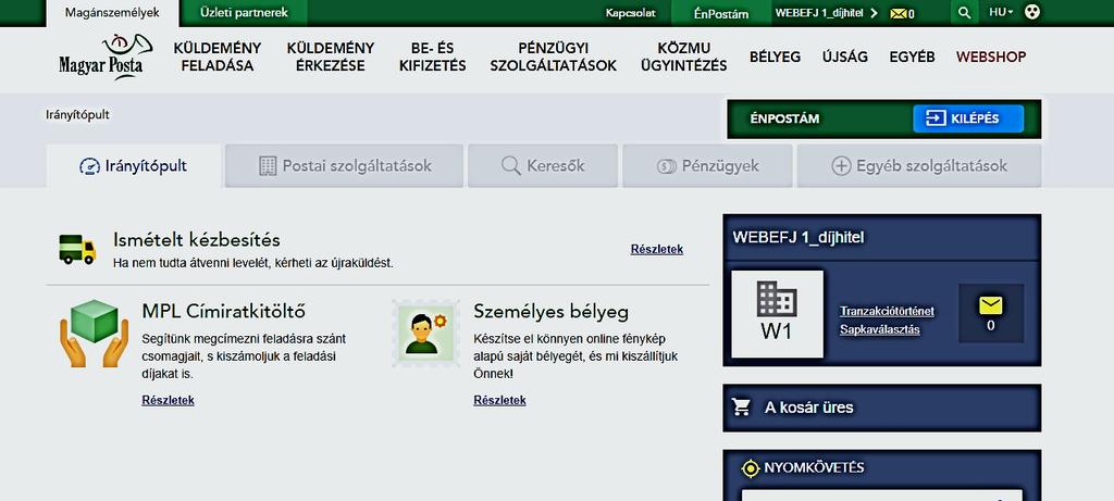 3. WEBEFJ elérése A WEBEFJ felülete a