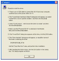 EXE kifejezéssel jelöljük a WinXP_2k mappában található SETUPINF.EXE fájlt. fig.1 1-030 Megjelenik a SetupInf párbeszédablak, benne a Ready to install the driver megjegyzéssel. f ig.11-040 10.