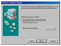 8. Válassza ki a CD-ROM drive opciót, majd kattintson a [Next]- re. A következő párbeszédablak jelenik meg: 9. Kattintson a [Next]-re.
