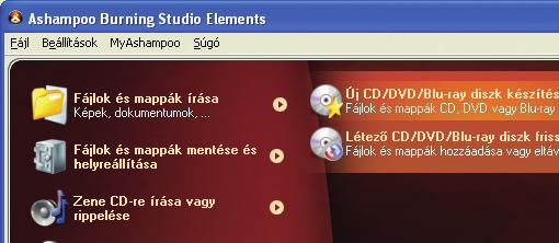 Teljes verzió A program kezelése a gyakorlatban Példánkban egy adatlemezből lemezképállományt készítünk, 1.