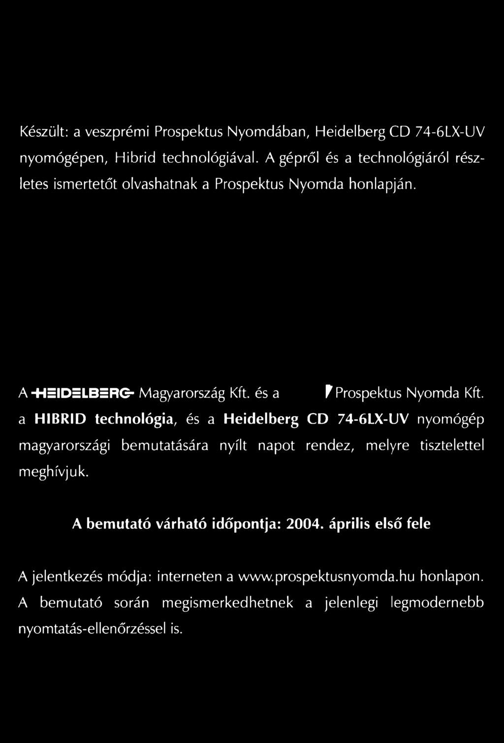 és a f Prospektus Nyomda Kft.
