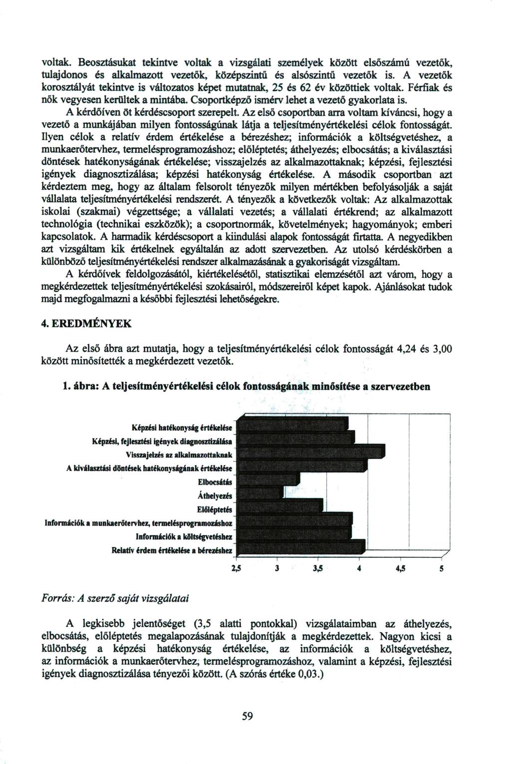 voltak. Beosztásukat tekintve voltak a vizsgálati személyek között elsőszámú vezetők, tulajdonos és alkalmazott vezetők, középszintű és alsószintű vezetők is.